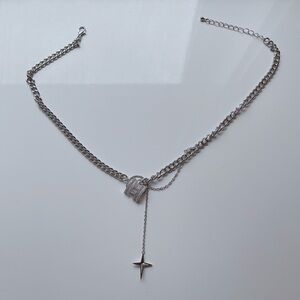 H Pendant Chain Necklace with Star Charm